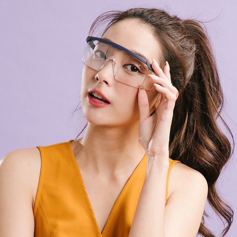 【2入】霧藍框架質感設計伸縮鏡腳MIT防護眼鏡│防風│包覆套鏡 - 眼鏡/眼鏡框 - 塑膠 藍色