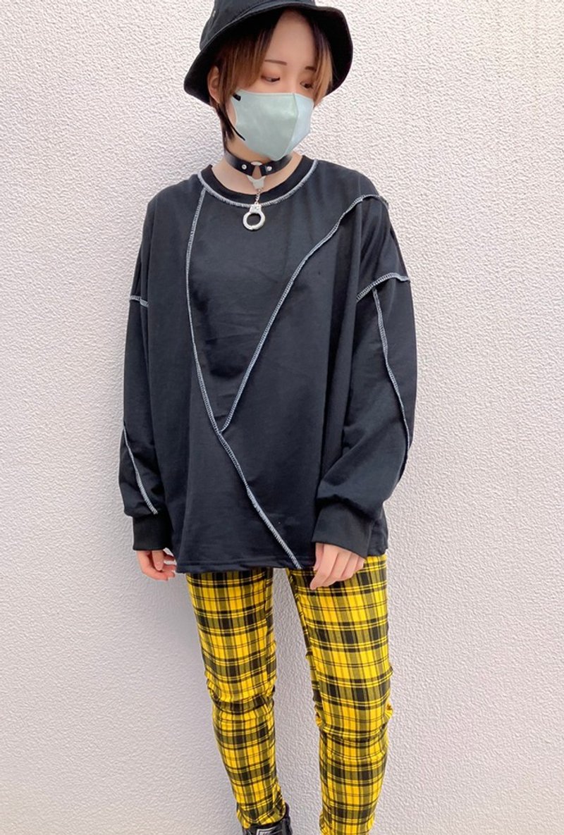 ロックオーバーロンT/ブラック/Fサイズ/hellcatpunks/hcp-t-0191 - 女 T 恤 - 聚酯纖維 黑色