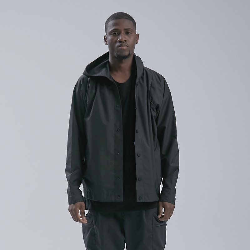 DYCTEAM-SISYPHUS / PLAID waterproof hoodie coat - Men's Coats & Jackets - Polyester Black
