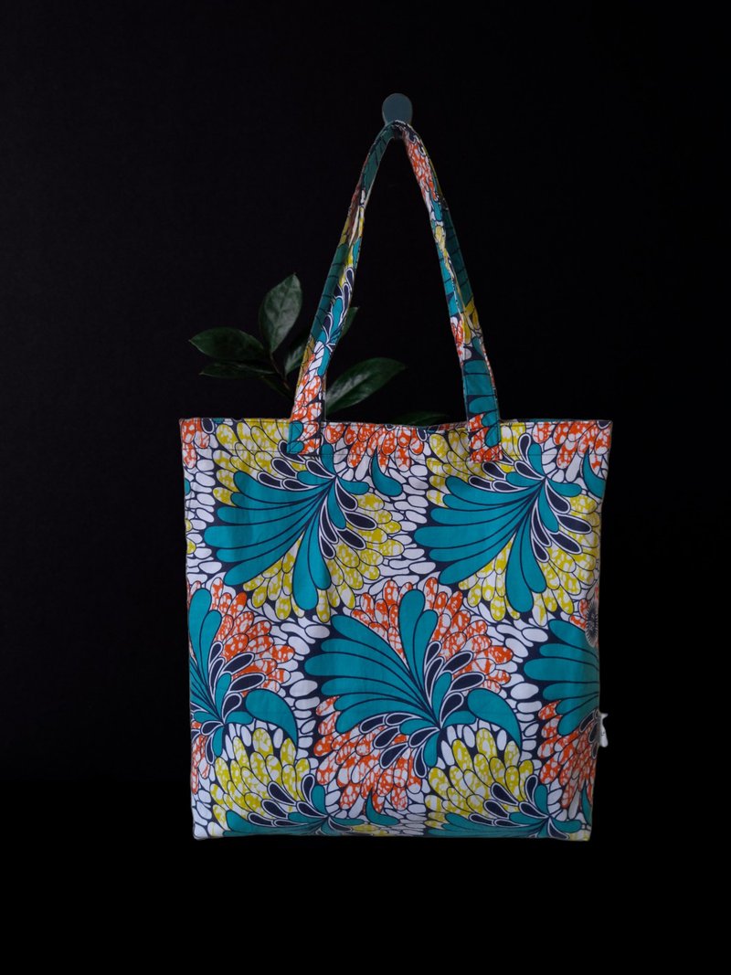 Handmade Summer  African Print Cotton Tote Bag Ankara - 手提包/手提袋 - 棉．麻 綠色