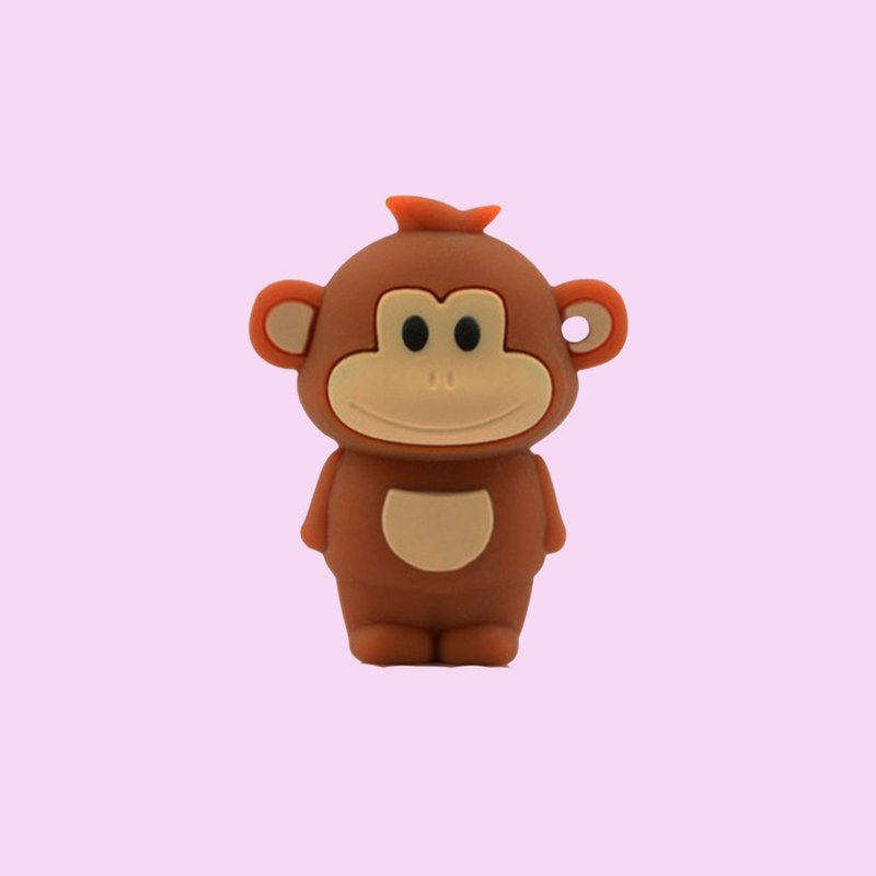 Monkey Shaped USB Flash Drive Year of the Monkey Merchandise Year of the Monkey Gift Birthday Gift Children's Day Gift - แฟรชไดรฟ์ - วัสดุอื่นๆ สีนำ้ตาล