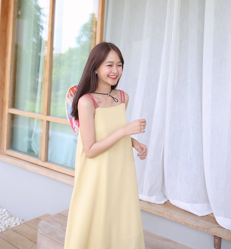 Cherry Blossom dress - Butter - One Piece Dresses - Polyester Yellow