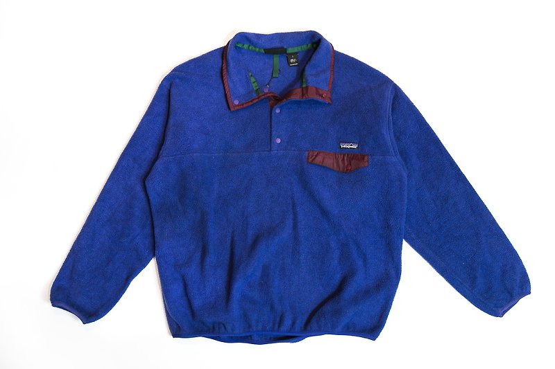 Patagonia outdoor brushed sweater vintage ptg-004 - เสื้อฮู้ด - ผ้าฝ้าย/ผ้าลินิน สีน้ำเงิน