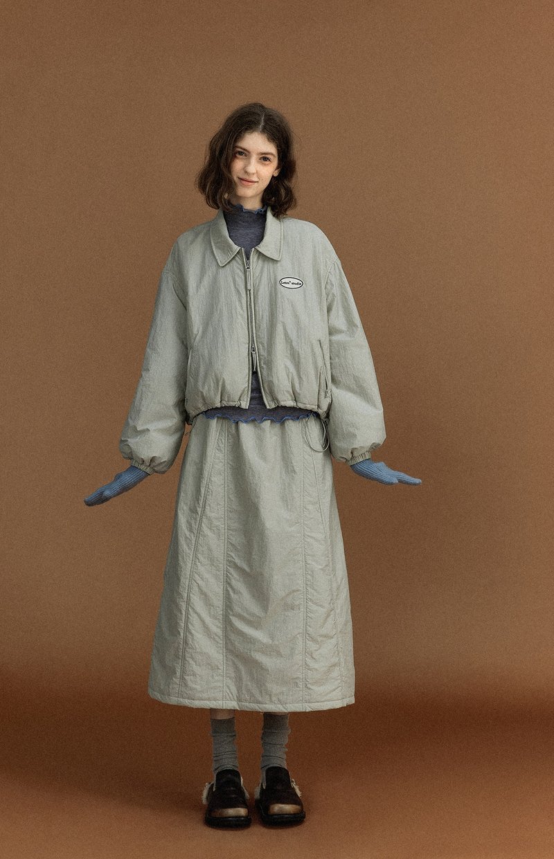 Nordic vintage light wrinkled cotton jacket and skirt suit - เสื้อผู้หญิง - วัสดุอื่นๆ หลากหลายสี