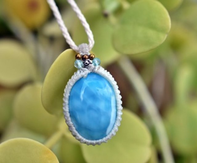 夢見ごこち☆ラリマー マクラメネックレス1191 - ショップ Funky