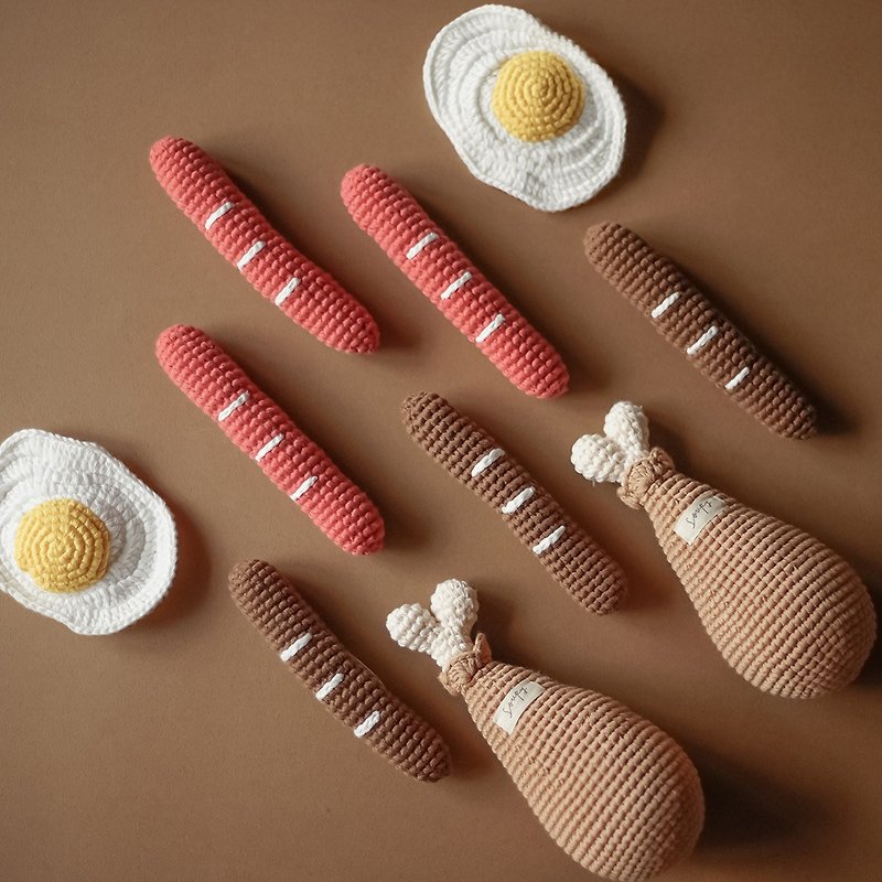 Pure cotton hand-knitted hot dog set
