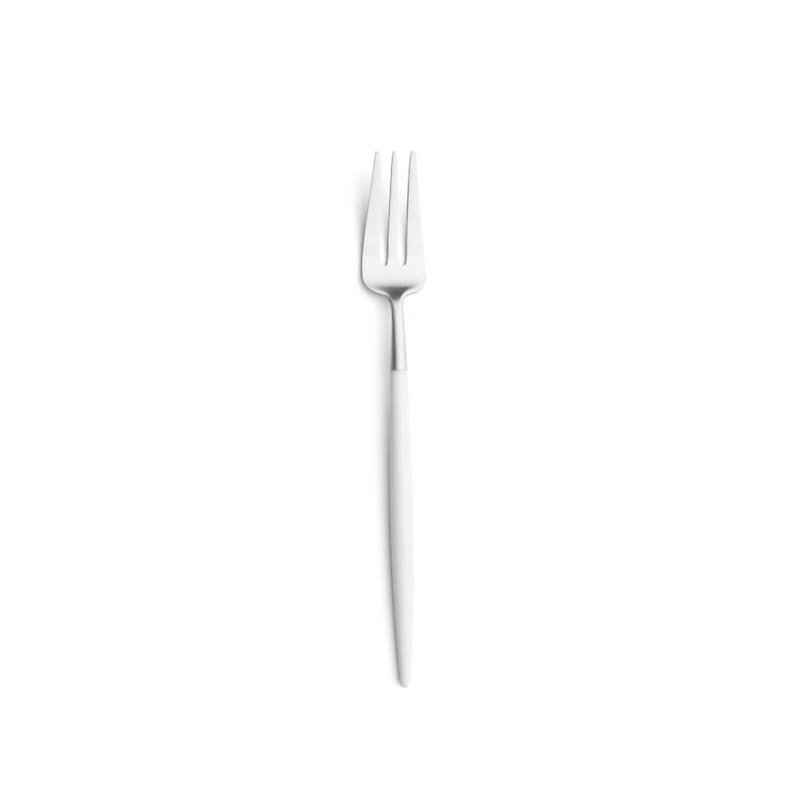 葡萄牙Cutipol GOA系列白柄17cm點心水果三叉 - 餐具/刀叉湯匙 - 不鏽鋼 白色