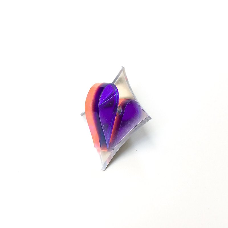 ハートアクリルピンブローチ　2way  - 胸針 - 壓克力 紫色