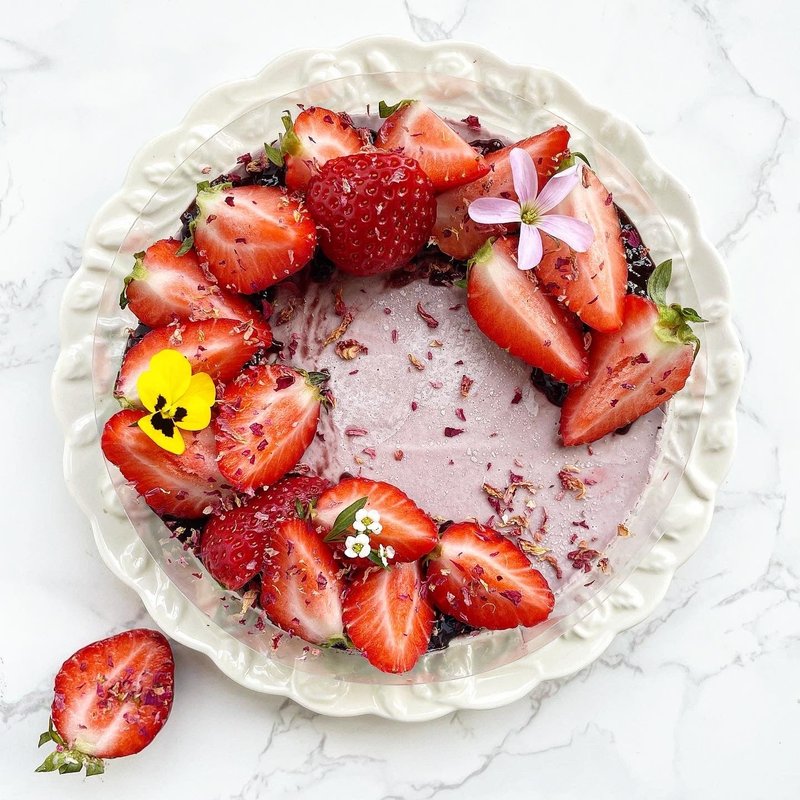 KETO - Raw Strawberry Cake - อาหารเสริมและผลิตภัณฑ์สุขภาพ - อาหารสด สึชมพู