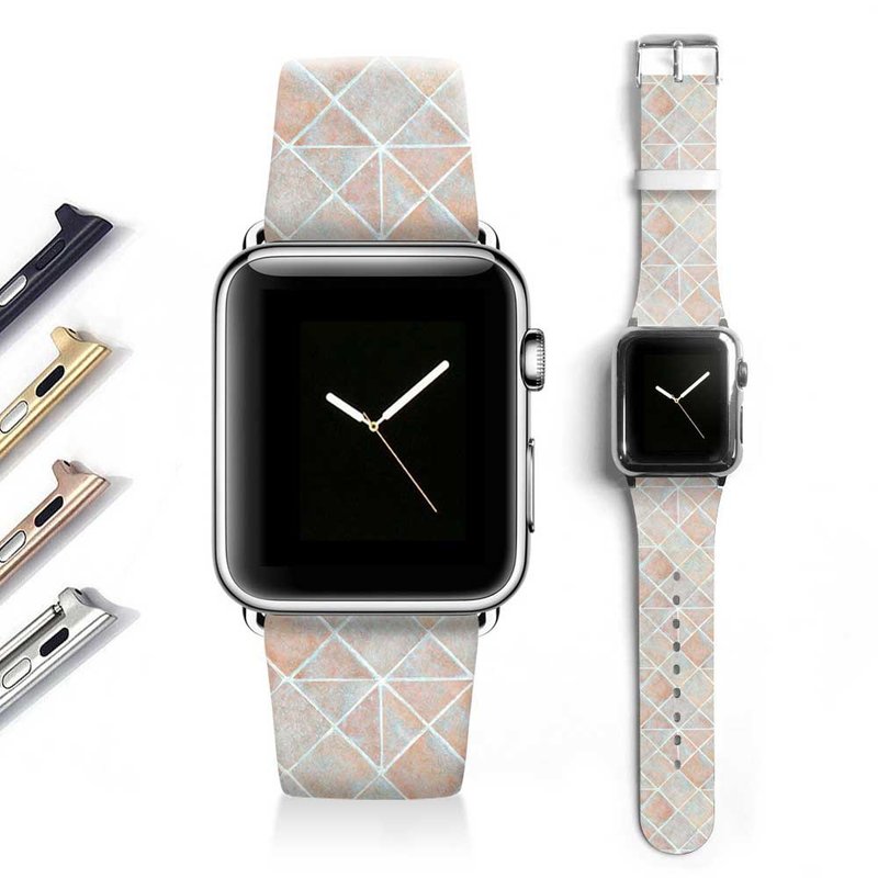 Apple watch band leather watch with stainless steel watch buckle 38mm 42mm S011 - สายนาฬิกา - หนังแท้ หลากหลายสี