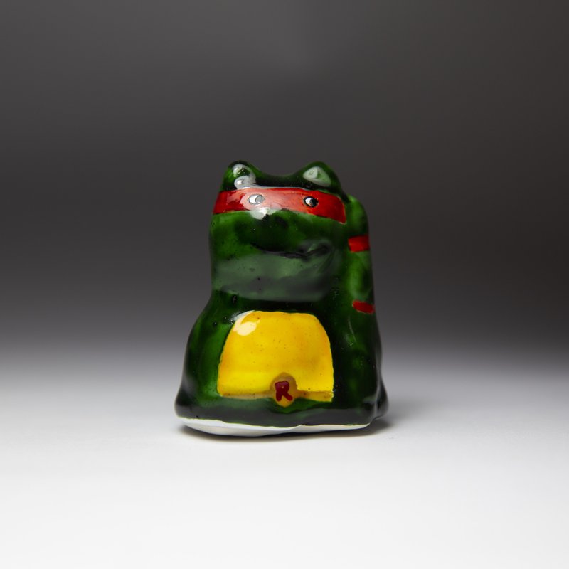街頭開運招財貓-忍者龜喵_拉斐爾 - 擺飾/家飾品 - 陶 金色