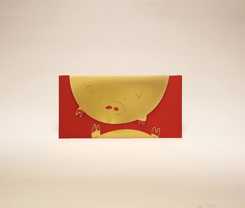 Rich gold pig pig year hot stamping red bag three into - ถุงอั่งเปา/ตุ้ยเลี้ยง - กระดาษ สีแดง