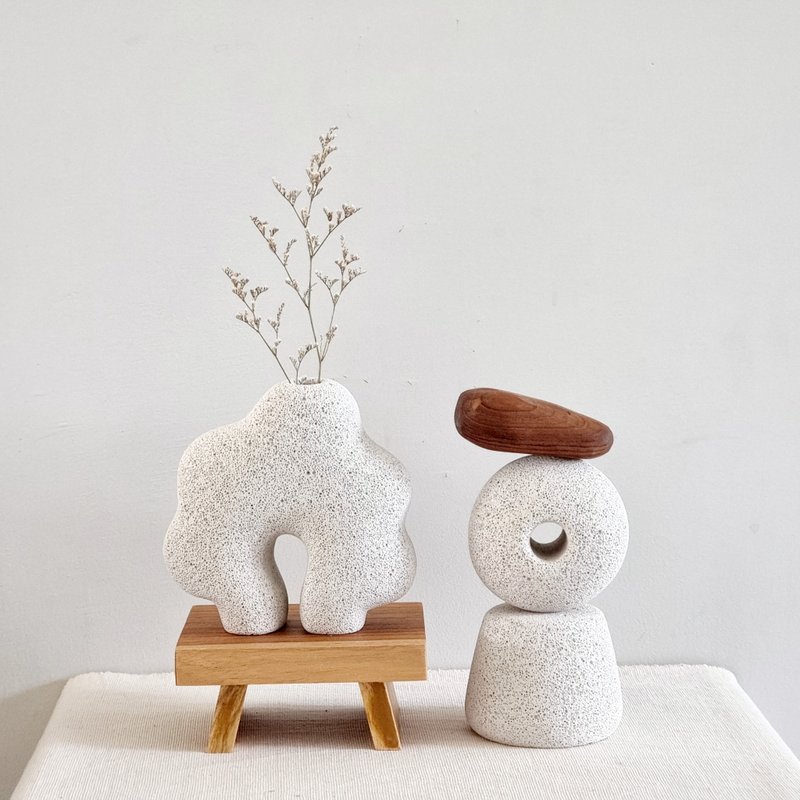 Cloud Mountain Display Set made from lightweight bricks, can hold dried flower lover. - 擺飾/家飾品 - 其他材質 白色