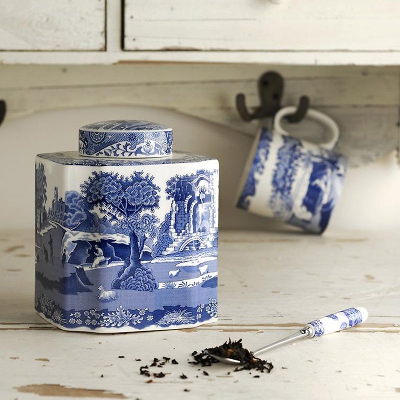 Spode 典藏義大利藍系列 茶葉瓷罐-原廠盒裝 - 咖啡杯 - 瓷 藍色