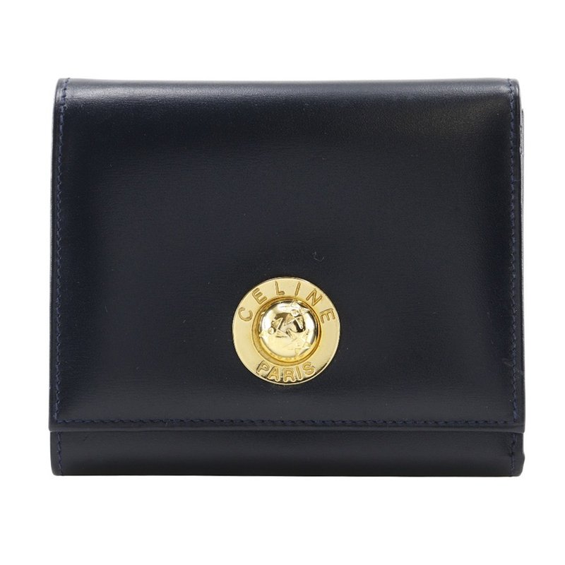 【日本直送】セリーヌ CELINE スターボール 三つ折り財布 ヴィンテージ  紺色 レディース【中古】 - 錢包/皮夾/長短夾 - 真皮 藍色