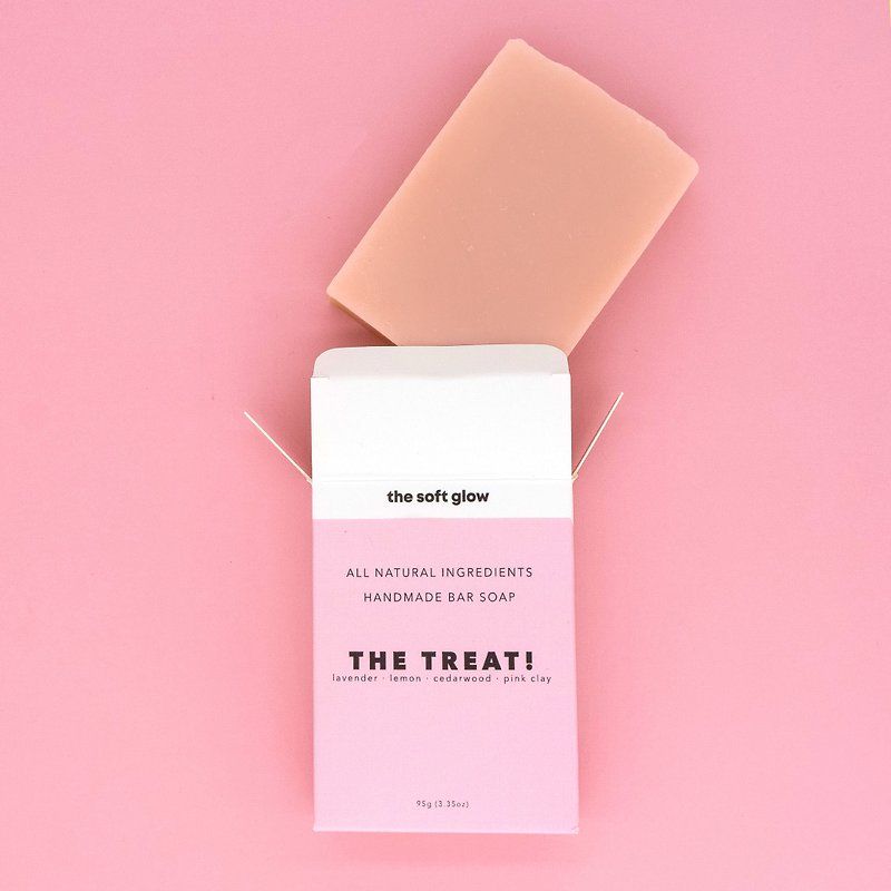 THE TREAT! Bar Soap . Lavender/Lemon/French Pink Clay - Brightening Skin - สบู่ - วัสดุอื่นๆ 