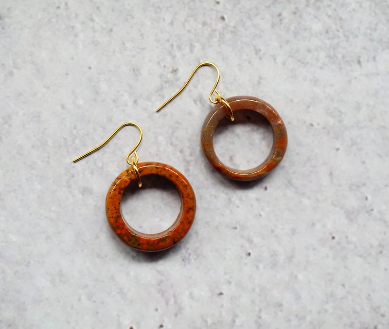 Handmade Earrings | Skane - ต่างหู - หิน สีนำ้ตาล