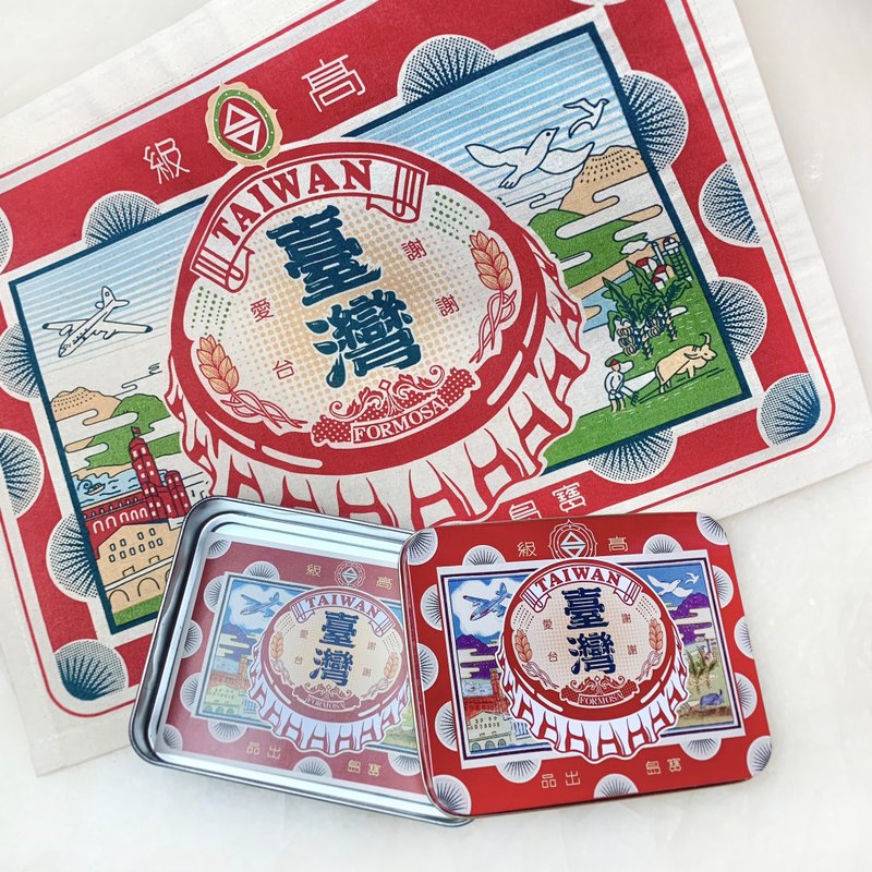 網印回味台灣布旗鐵盒組 - 壁貼/牆壁裝飾 - 其他金屬 紅色