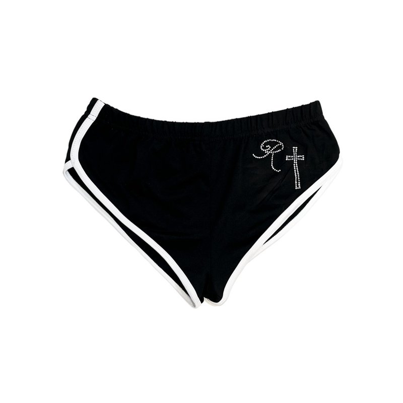 R CROSS PANTS - 女短褲/五分褲 - 聚酯纖維 黑色