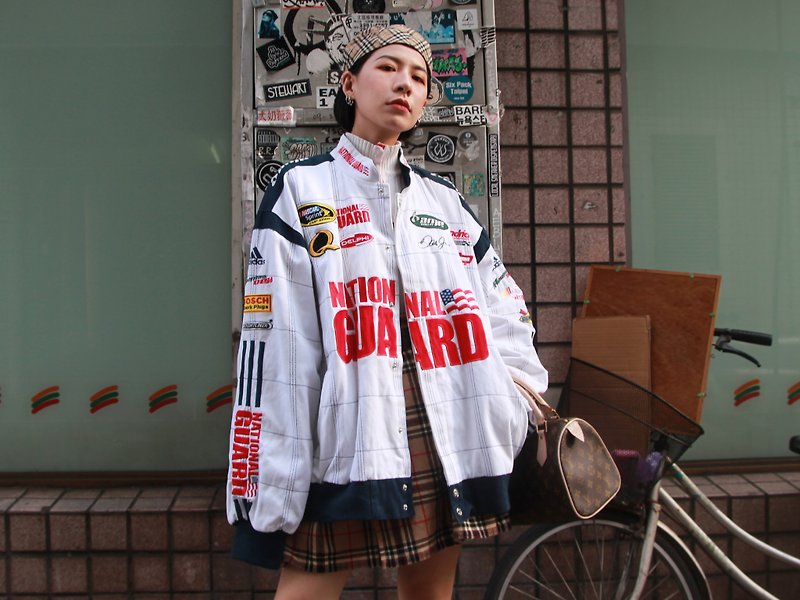 /// Fatty bone /// NATIONAL GUARD electric embroidery racing jacket vintage - Men's Coats & Jackets - Polyester 