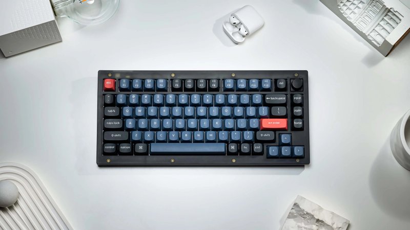 Keychron V1 QMK 定制機械鍵盤 (旋紐版本) - 電腦配件 - 聚酯纖維 黑色