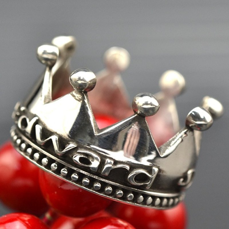 Customized.925 Sterling Silver Jewelry RCW00018-Crown Name Ring - แหวนทั่วไป - โลหะ 