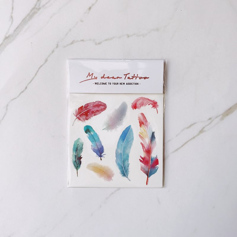 / Temporary Tattoo / 2 sheets (Each Pack) Feather