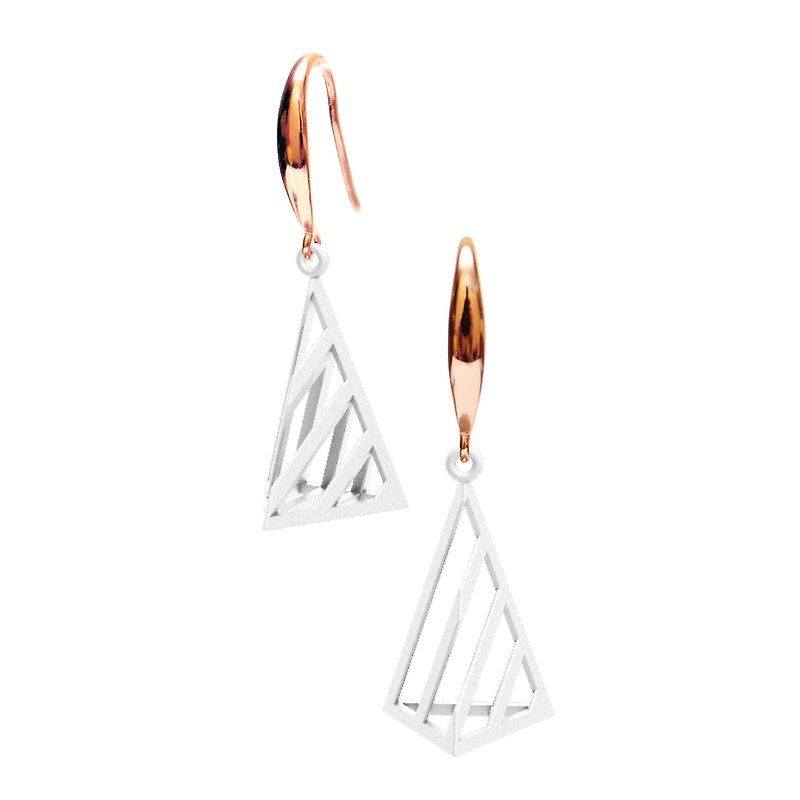 Op Triangle Earring (S) (White) | illusion Collection - Earrings & Clip-ons - Plastic White