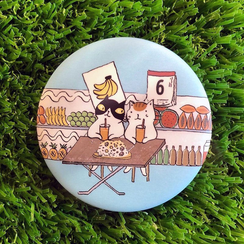 3Cat Shop Exclusive 58mm Badge-Fruit Ice (Illustrator: Miss Cat) - Badges & Pins - Other Metals 