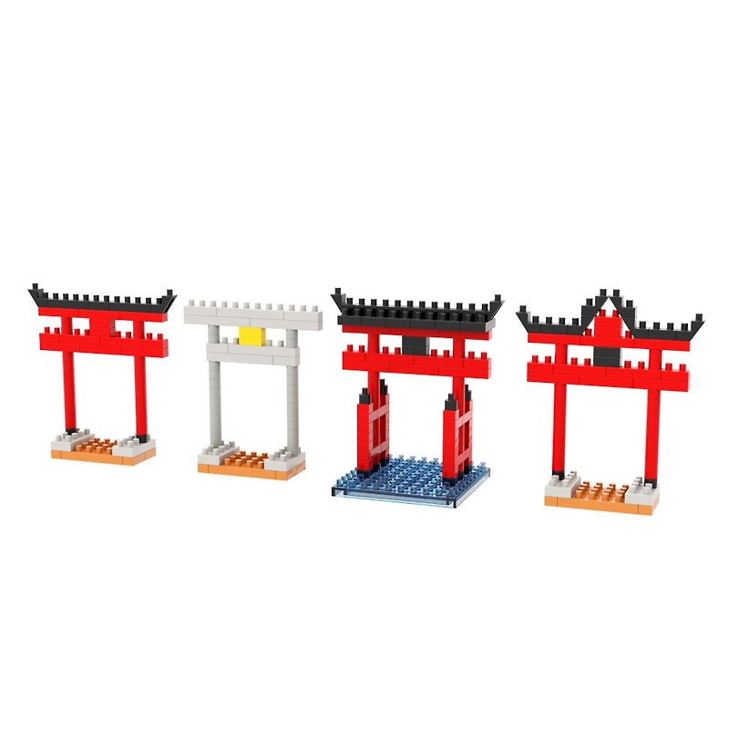 Archbrick Japanese Traditional Culture Torii Gates Pixel Art Brick Nanoblock - Items for Display - Plastic Multicolor