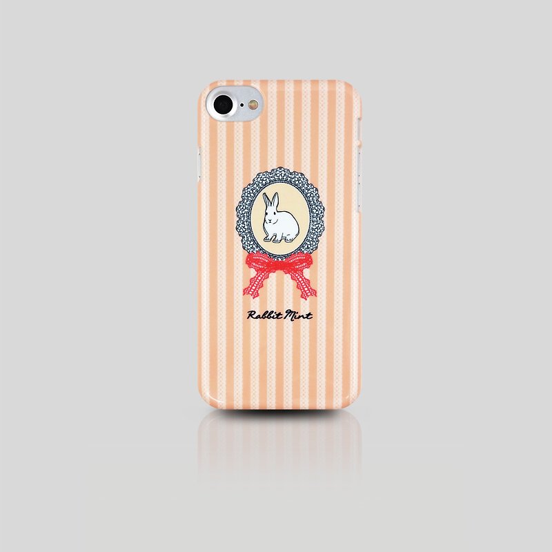 （うさぎミント）ミントラビット電話ケース - ピンクレースウサギの肖像画シリーズ -  iPhone 7（P00043） - スマホケース - プラスチック ピンク