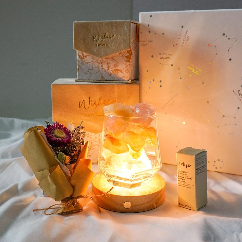 Jurlique Aromatherapy Oil Diffuser Stone Gift Box Birthday Gift Crystal Night Lamp - น้ำหอม - คริสตัล หลากหลายสี