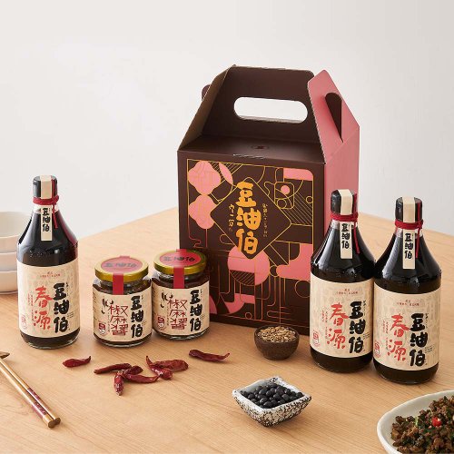 豆油伯 【免運組】【豆油伯】春香醬油醬料 母親節禮盒組(禮盒隨機不挑色