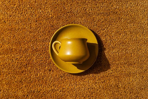 A君B子的道具 英國製ー黄檗霧釉咖啡杯/茶杯組ー古董老件道具
