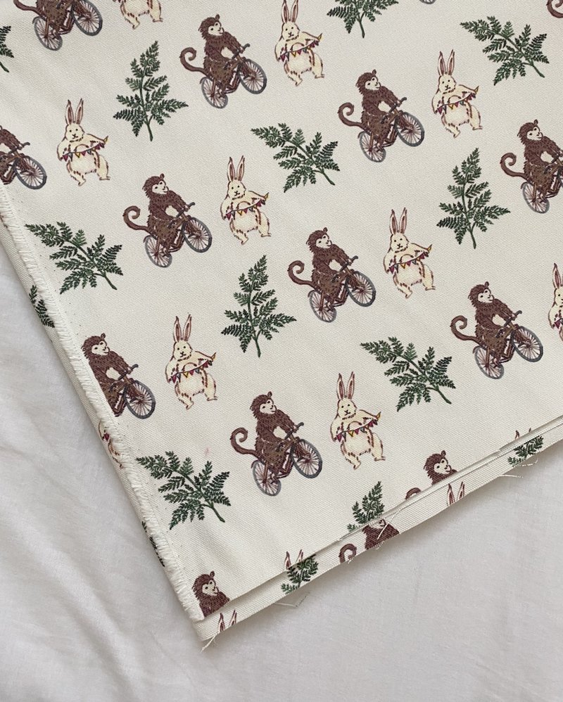 猴兔 品牌純棉帆布料 寬幅150cm 每單位30cm - 編織/刺繡/羊毛氈/縫紉 - 棉．麻 白色