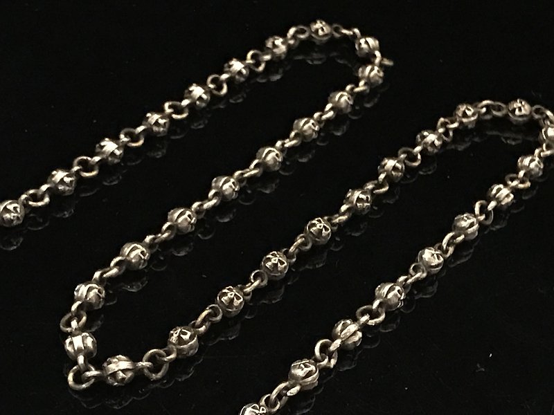 [Silver Series] Skull Silver 65cm-70cm 925 Sterling Silver - Necklaces - Sterling Silver Silver