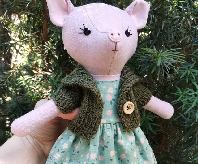 フンメル人形 【Knitting Lesson】編み物 女の子 poiちゃんサイズのアランセーター丈感これくらいでええよな