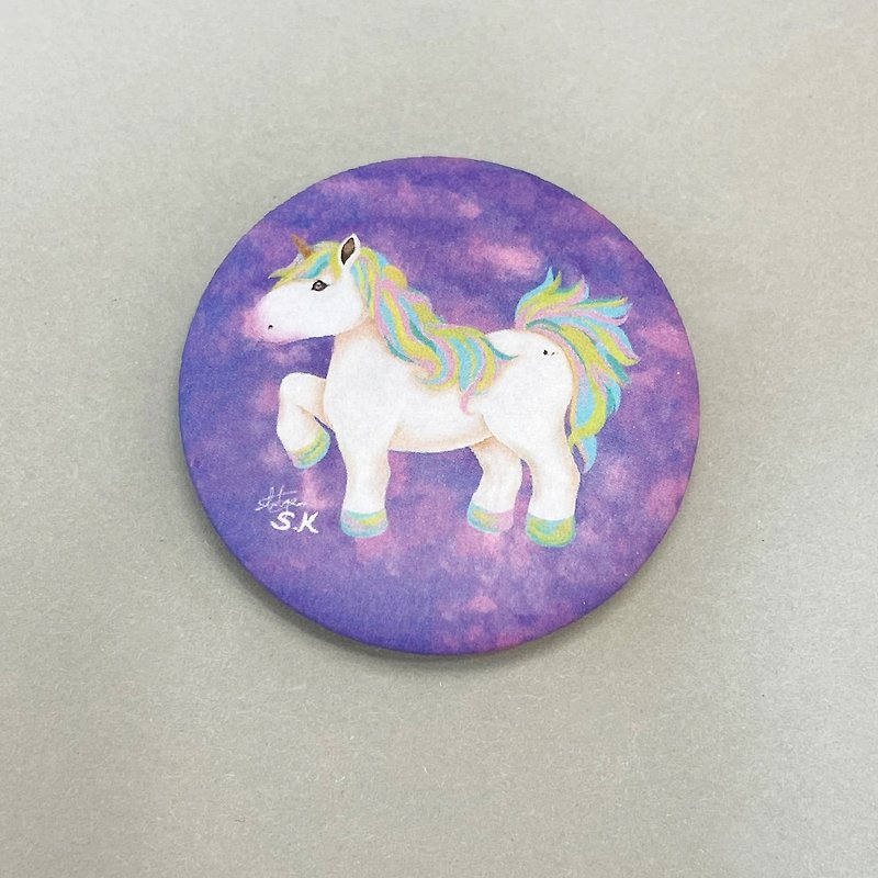 Artist Shirly SK (Shirly Kuo) Energy Painted Eros Unicorn Pin Badge