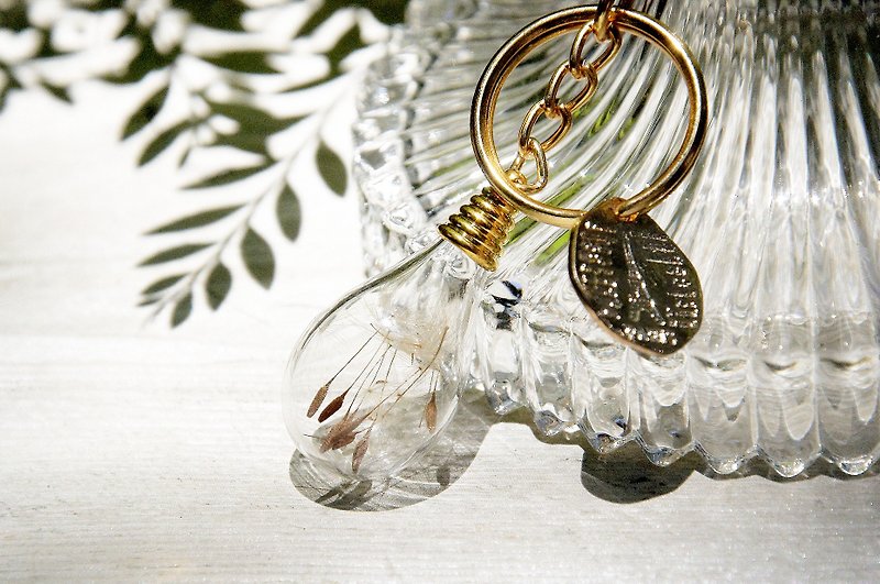 แก้ว สร้อยคอยาว - Valentine's Day / Forest Girl / French Transparent Glass Ball Dry Flower Lock Key Ring Key Ring Charm-Dandelion Forest