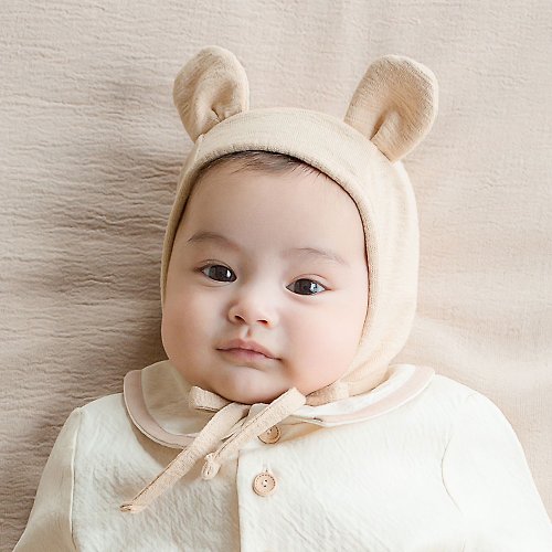 日安朵朵 Happy Prince 韓國製 Bebe小熊天絲嬰兒童帽
