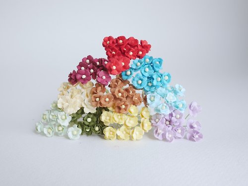 makemefrompaper paper flower, supplies, 100 pcs. Canadian anemone, size 0.8 cm., mixed color