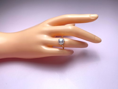Athena珍珠設計 皇冠 天然海水珍珠 日本akoya S925銀 戒指