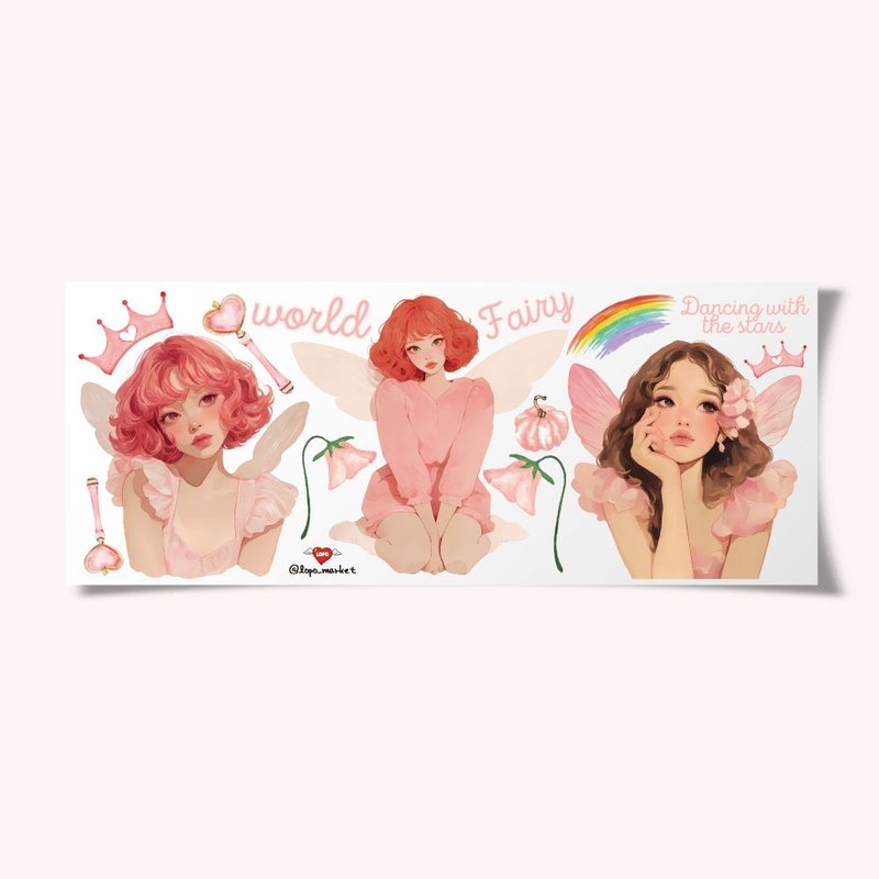 Fairy Character Stickers 4 Sheets - สติกเกอร์ - กระดาษ 