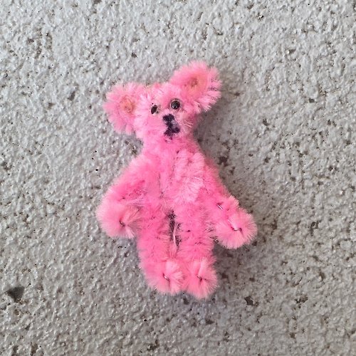 珈琲和也cafekazuya 彩色小熊 5cm bear粉紅色-毛根扭扭棒手作