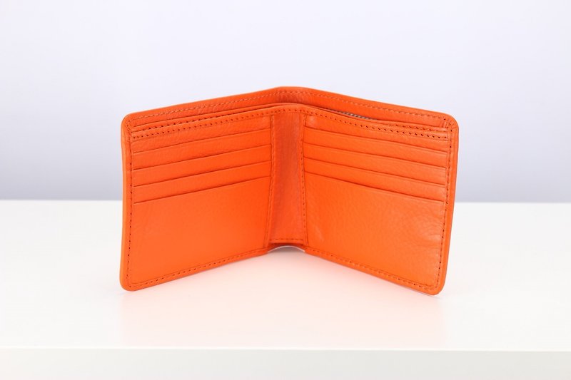 W008 Wallet + Credit card slot - Orange - Genuine leather - Wallets - Genuine Leather Orange