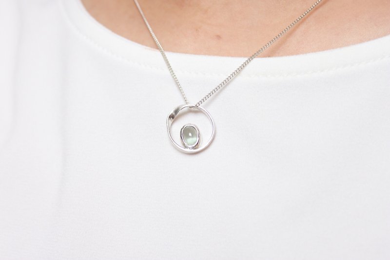 [Grape stone twist ring] sterling silver necklace grape stone bag set necklace designer hand made goods - Necklaces - Sterling Silver Silver