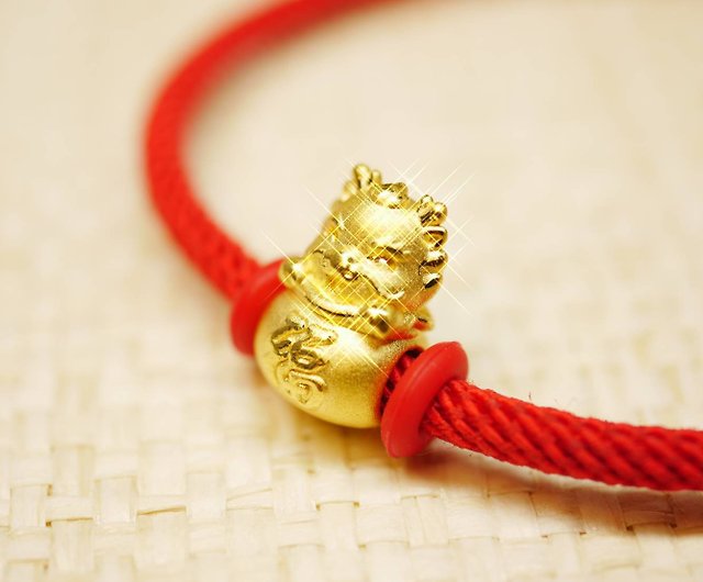 Gold Beads - Zodiac Dragon Bracelet Gold Jewelry - Gold 9999 (Free Milan  Bracelet) - Shop hougong Baby Gift Sets - Pinkoi
