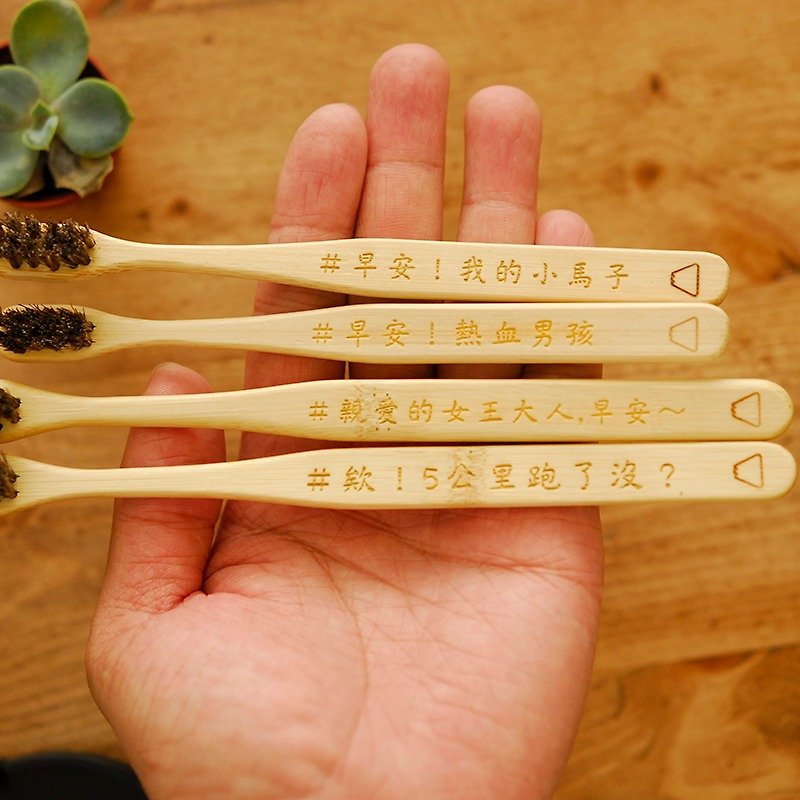 Love word addiction, vitality, horse hair, toothbrush, family, customer, 4 groups, free shipping - Other - Bamboo Khaki