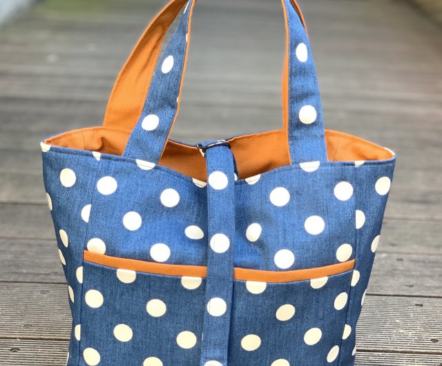 KEYMISERY☆Reversible Dot Tote Bag Polka Dot Reversible Tote Bag - Shop jclove Handbags & Totes