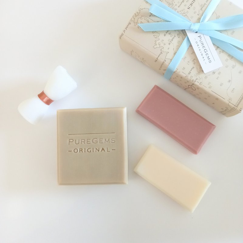 PUREGEMS. Christmas gift box. Sailing. Handmade soap gift box (4 pieces per set) - สบู่ - วัสดุอื่นๆ สีน้ำเงิน